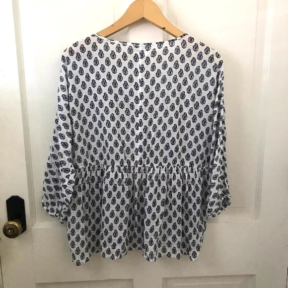 Soft Joie Ulyana gauze printed peasant blouse RUNS LARGE - Picture 4 of 13